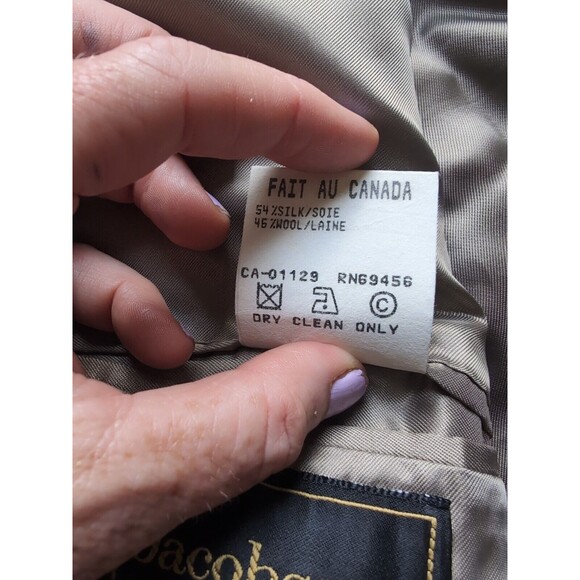 Jacobson's Men's 40 Tan Brown Check Silk Wool 3-Button Blazer Sport Coat Blazer - Picture 10 of 12